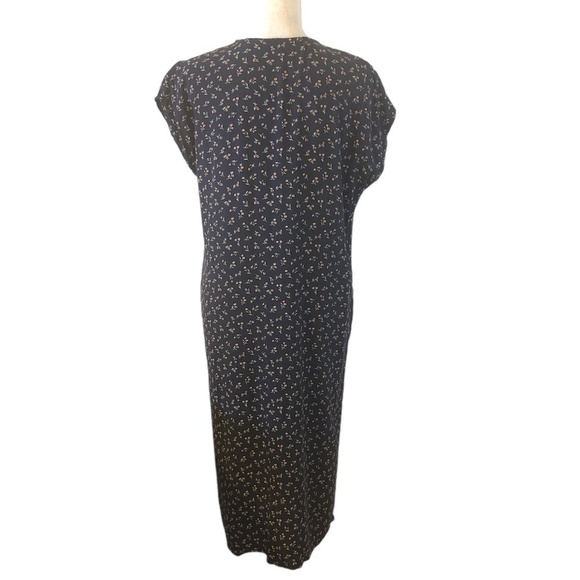 MADEWELL Easy Midi Dress in Spring Fling Women's Size Medium Blue Ditsy Floral - Picture 3 of 10